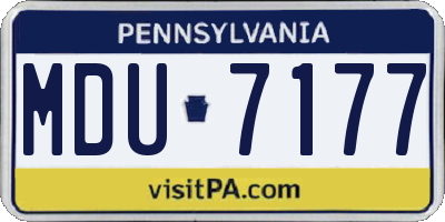 PA license plate MDU7177