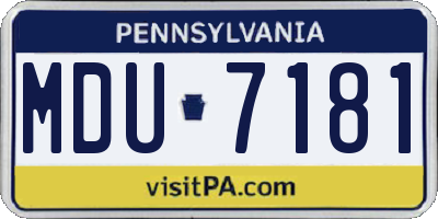 PA license plate MDU7181