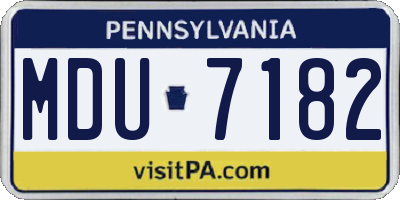 PA license plate MDU7182