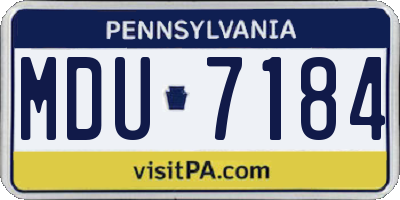 PA license plate MDU7184