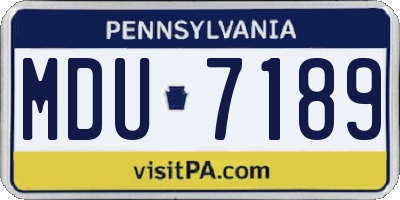 PA license plate MDU7189