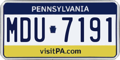 PA license plate MDU7191