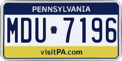 PA license plate MDU7196
