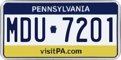 PA license plate MDU7201