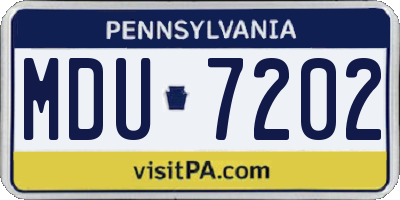 PA license plate MDU7202