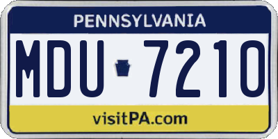 PA license plate MDU7210