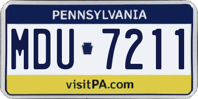 PA license plate MDU7211