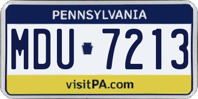 PA license plate MDU7213