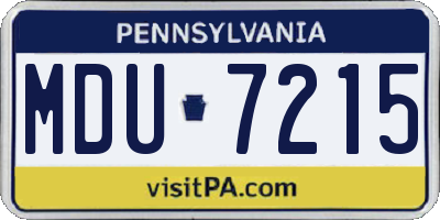 PA license plate MDU7215