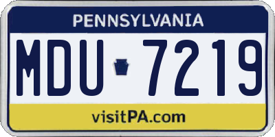 PA license plate MDU7219