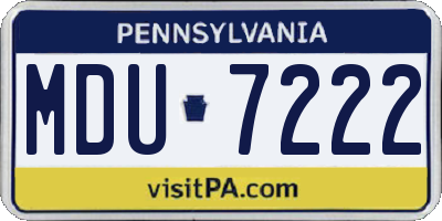 PA license plate MDU7222