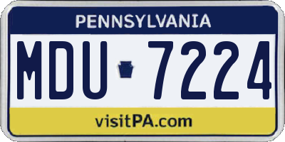 PA license plate MDU7224