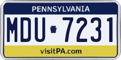 PA license plate MDU7231