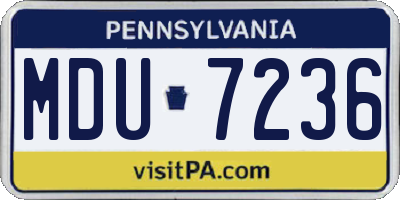 PA license plate MDU7236