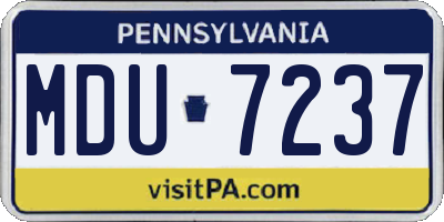PA license plate MDU7237