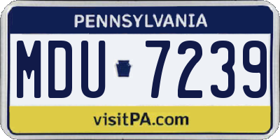 PA license plate MDU7239