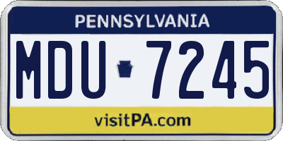 PA license plate MDU7245