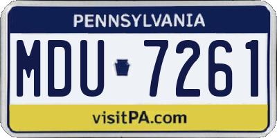 PA license plate MDU7261