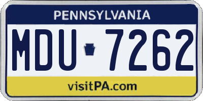 PA license plate MDU7262