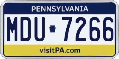PA license plate MDU7266