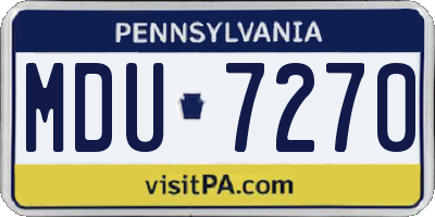 PA license plate MDU7270