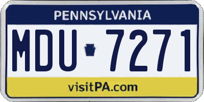 PA license plate MDU7271