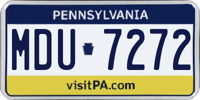 PA license plate MDU7272