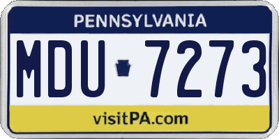 PA license plate MDU7273