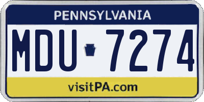 PA license plate MDU7274