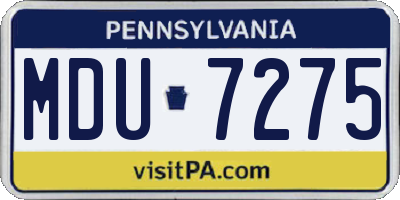 PA license plate MDU7275