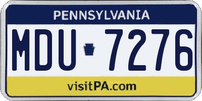 PA license plate MDU7276