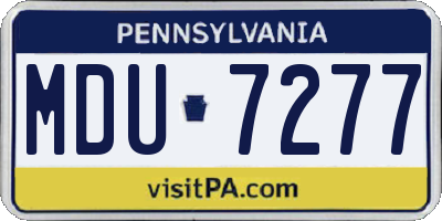 PA license plate MDU7277