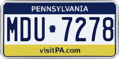 PA license plate MDU7278
