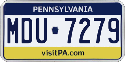 PA license plate MDU7279