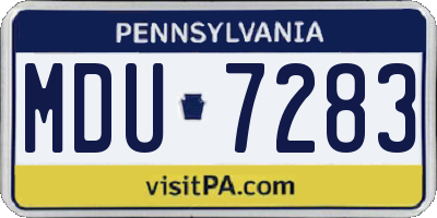 PA license plate MDU7283