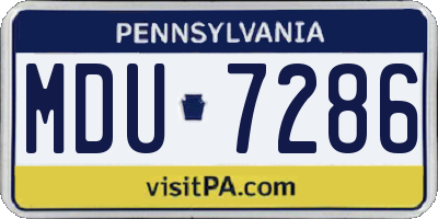 PA license plate MDU7286