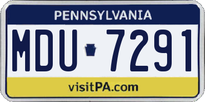 PA license plate MDU7291