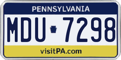 PA license plate MDU7298
