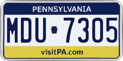 PA license plate MDU7305