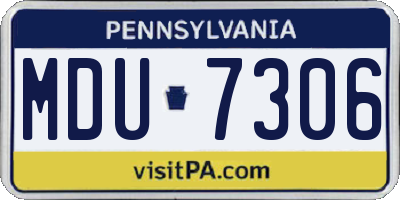 PA license plate MDU7306