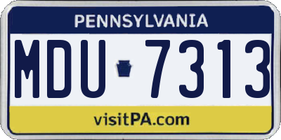 PA license plate MDU7313