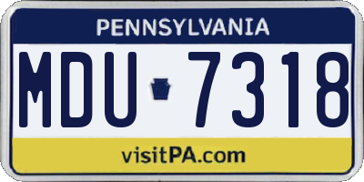 PA license plate MDU7318