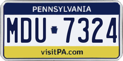 PA license plate MDU7324