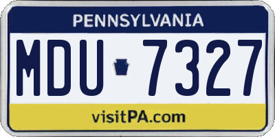 PA license plate MDU7327