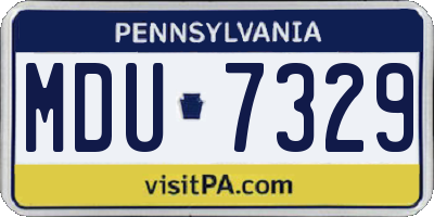 PA license plate MDU7329