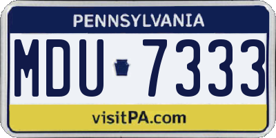 PA license plate MDU7333