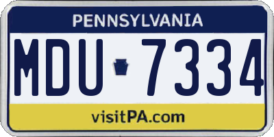 PA license plate MDU7334