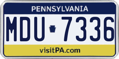 PA license plate MDU7336