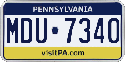 PA license plate MDU7340