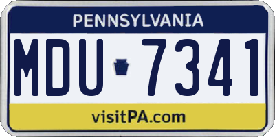PA license plate MDU7341